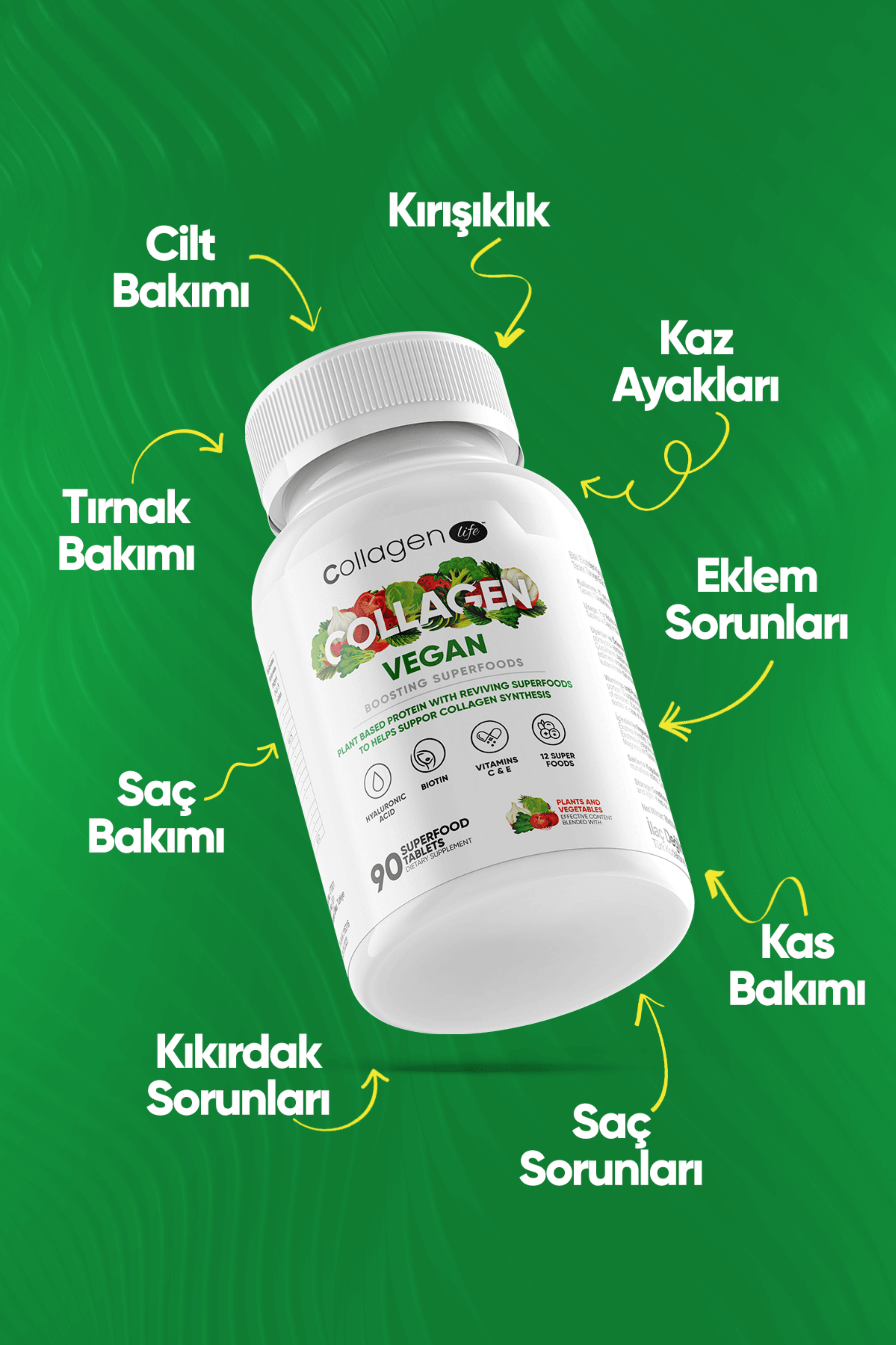 CollagenLife Vegan Kolajen 90 Tablet CollagenLife Vegan Kolajen 90 Tablet