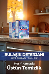 Stain İt Zero Hepsi Bir Arada Toz Bulaşık Makinesi Deterjanı 40 Yıkama