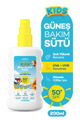 AXWELL Kids Spf50+ Çok Yüksek Koruyucu Çocuk İçin Yüz & Vücut Güneş Sütü Spreyi 200 mL