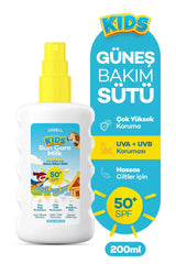 AXWELL Kids Spf50+ Çok Yüksek Koruyucu Çocuk İçin Yüz & Vücut Güneş Sütü Spreyi 200 mL