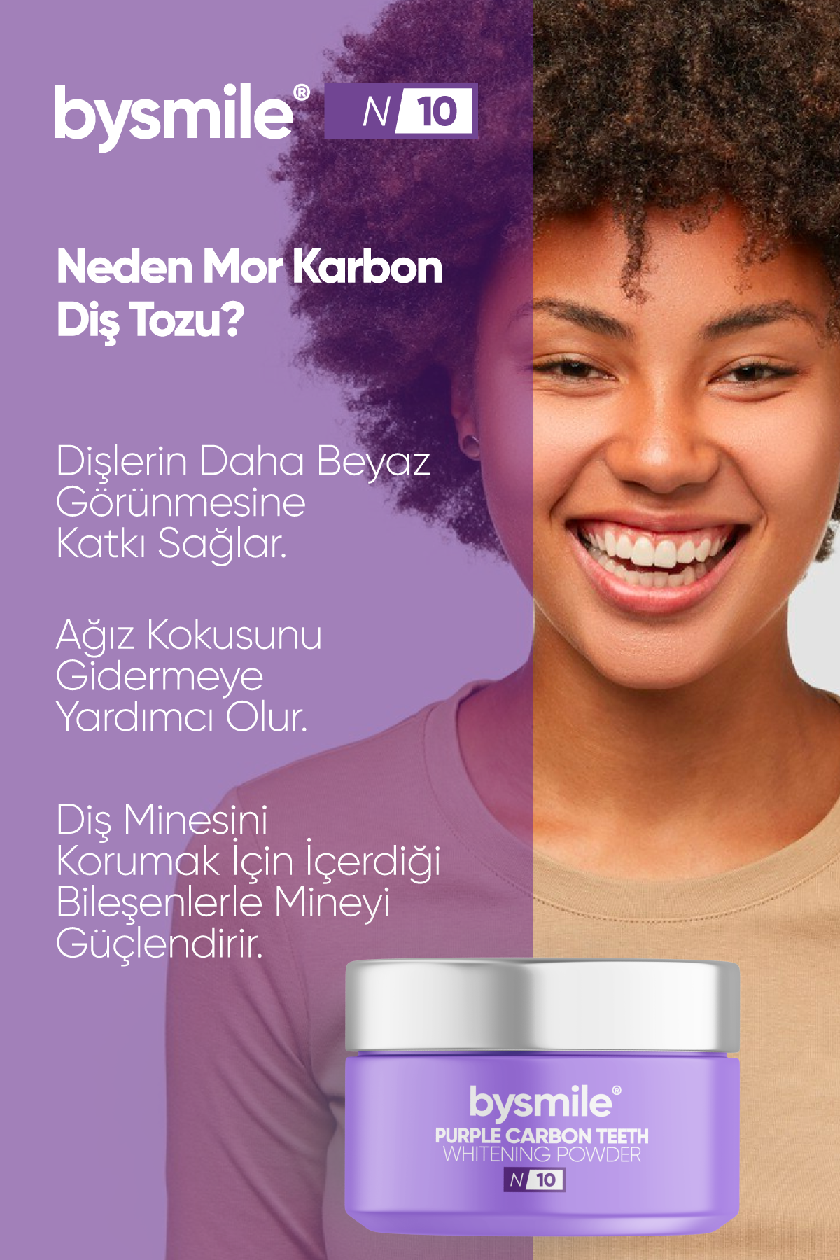 Bysmile  Professional N:10 Mor Diş Beyazlatma Tozu 50 gr Bysmile  Professional N:10 Mor Diş Beyazlatma Tozu 50 gr