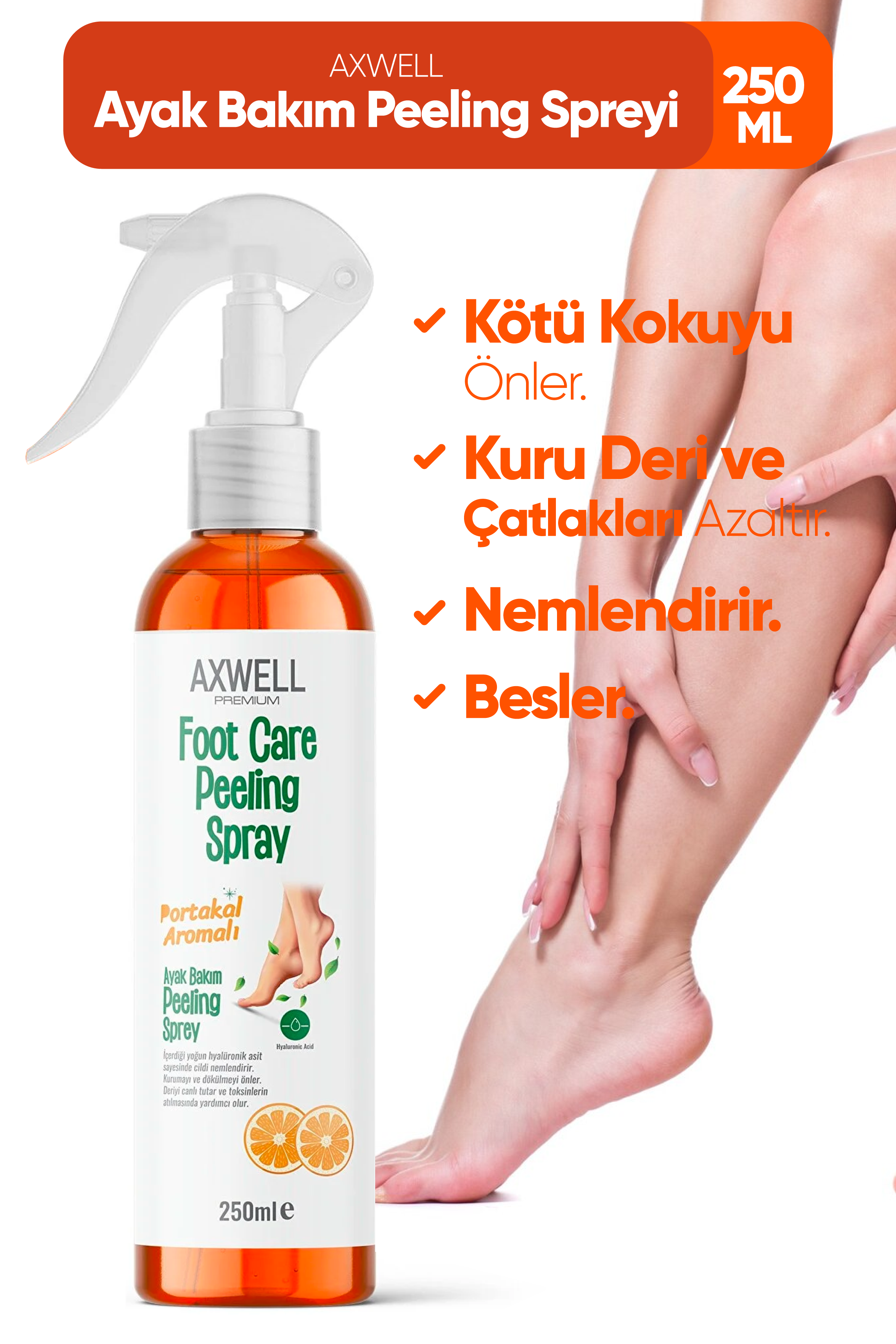 Axwell Portakal Aromalı Ayak Bakım Spreyi 250ml Axwell Portakal Aromalı Ayak Bakım Spreyi 250ml
