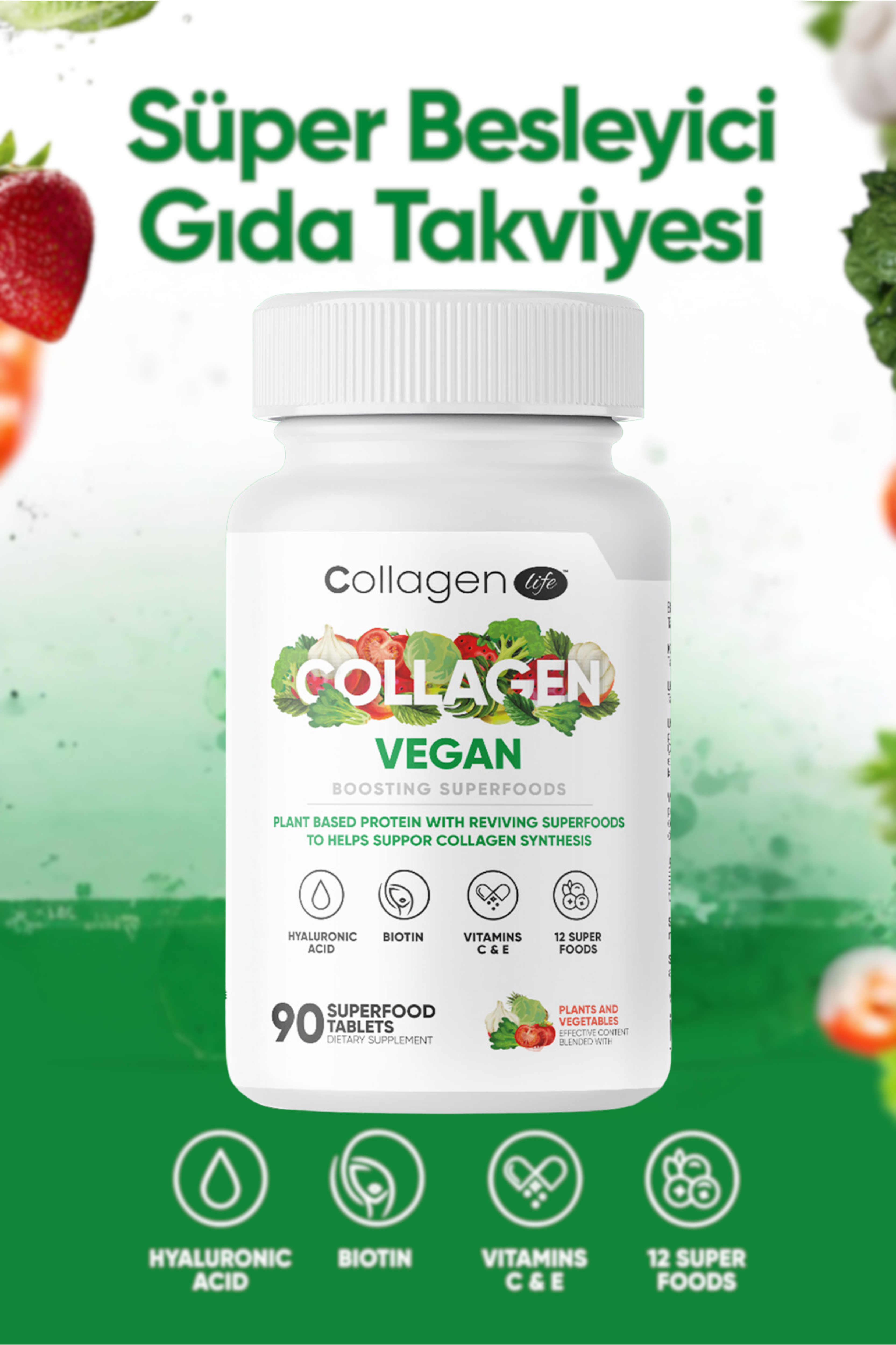 CollagenLife Vegan Kolajen 90 Tablet CollagenLife Vegan Kolajen 90 Tablet