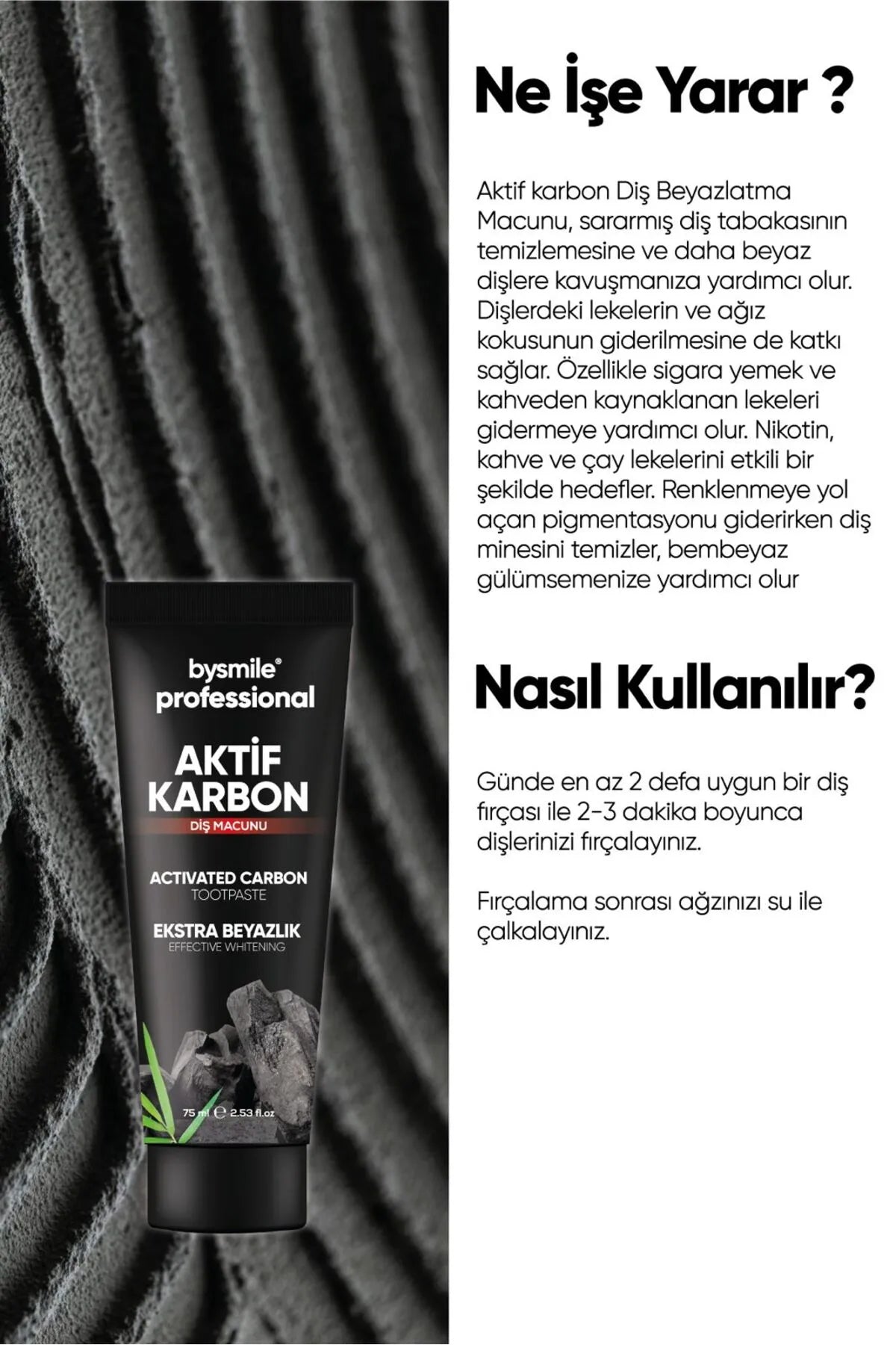 Aktif Karbon Diş Macunu 75 ML Aktif Karbon Diş Macunu 75 ML