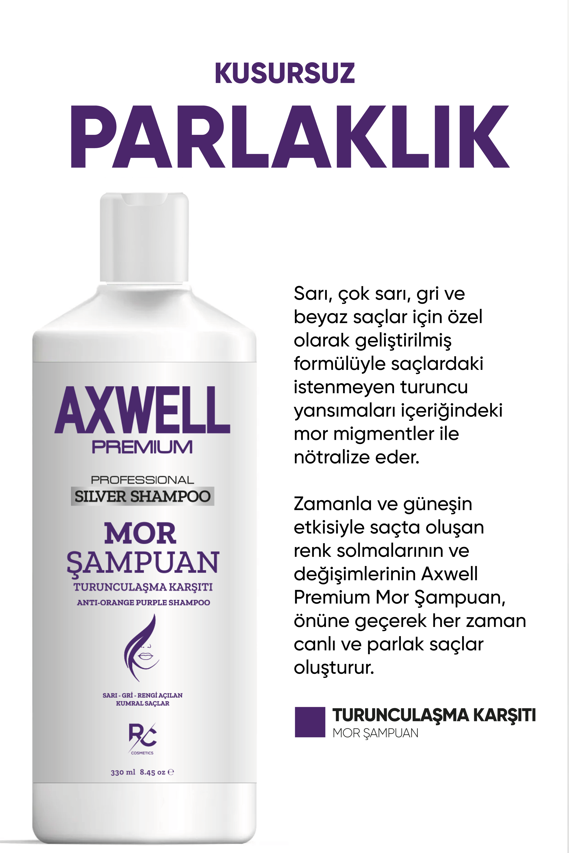 Axwell Mor(Turunculaşma Karşıtı) Şampuan 330 ml Axwell Mor(Turunculaşma Karşıtı) Şampuan 330 ml