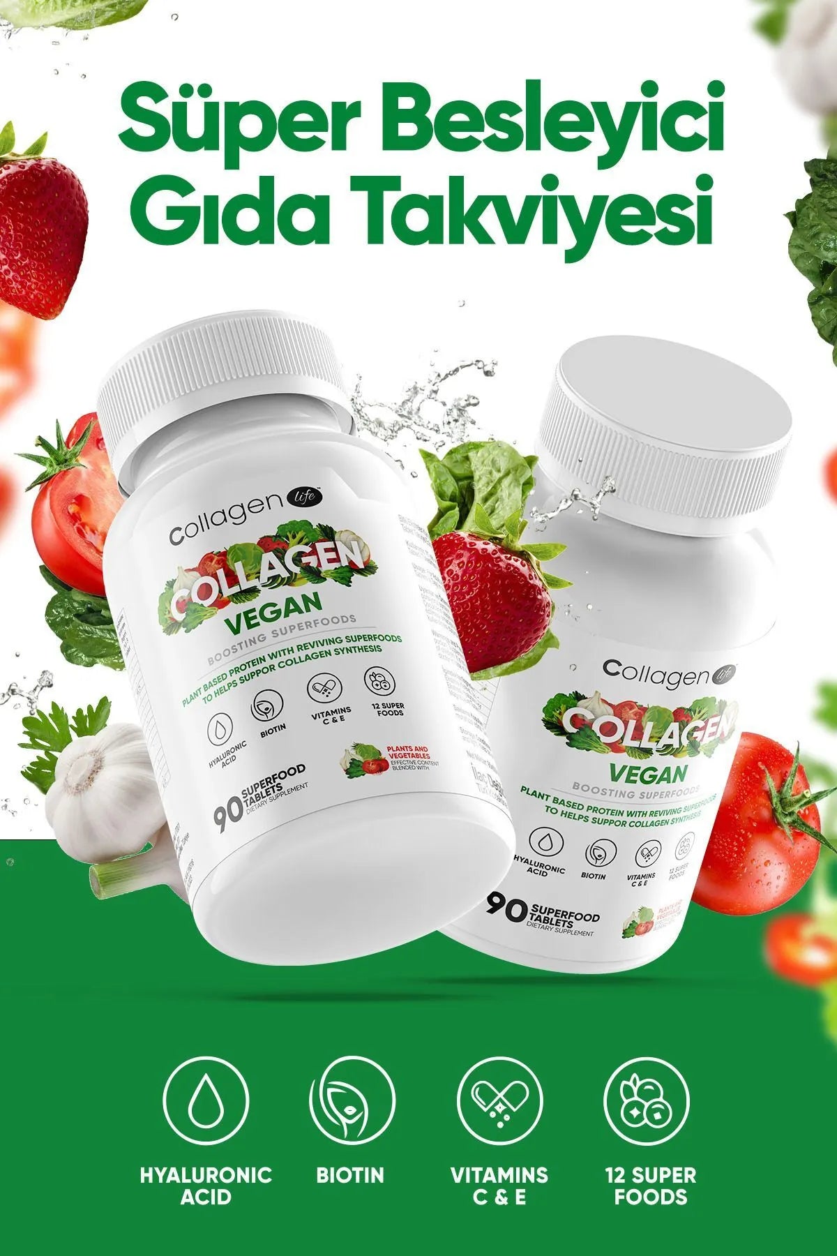CollagenLife Vegan Kolajen 90 Tablet CollagenLife Vegan Kolajen 90 Tablet
