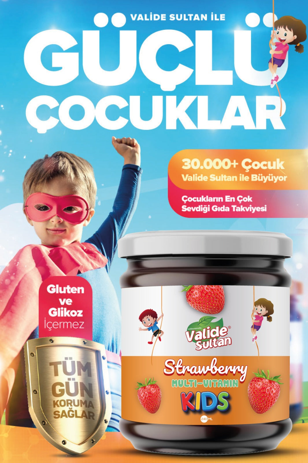Milleunenuits Strawberry Prebiotic & Multi-vitamin Içeren Kids Macun Milleunenuits Strawberry Prebiotic & Multi-vitamin Içeren Kids Macun