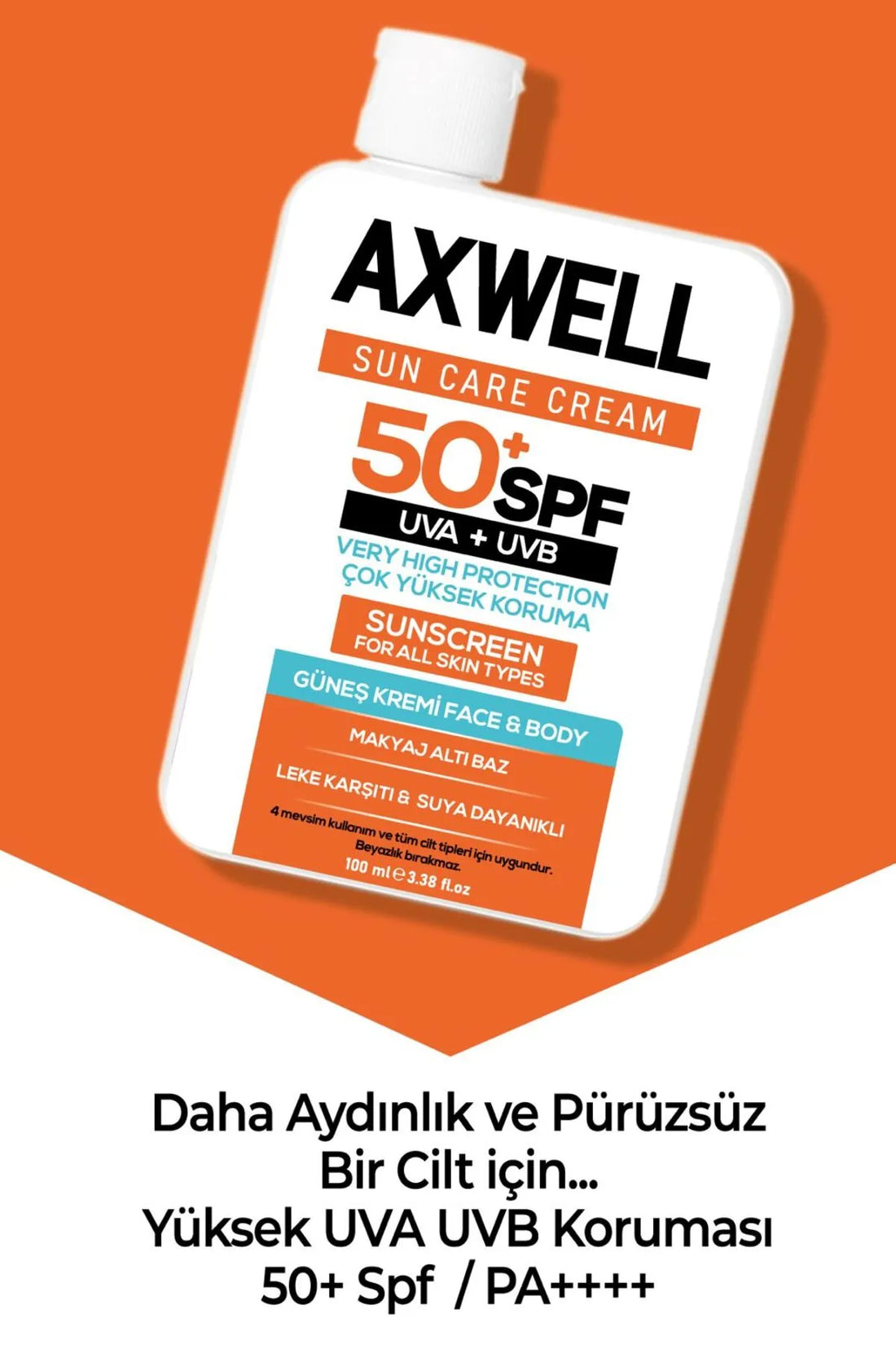 SPF 50+ Leke Karşıtı Nemlendirici Yüksek Koruma Güneş Kremi 100 ML