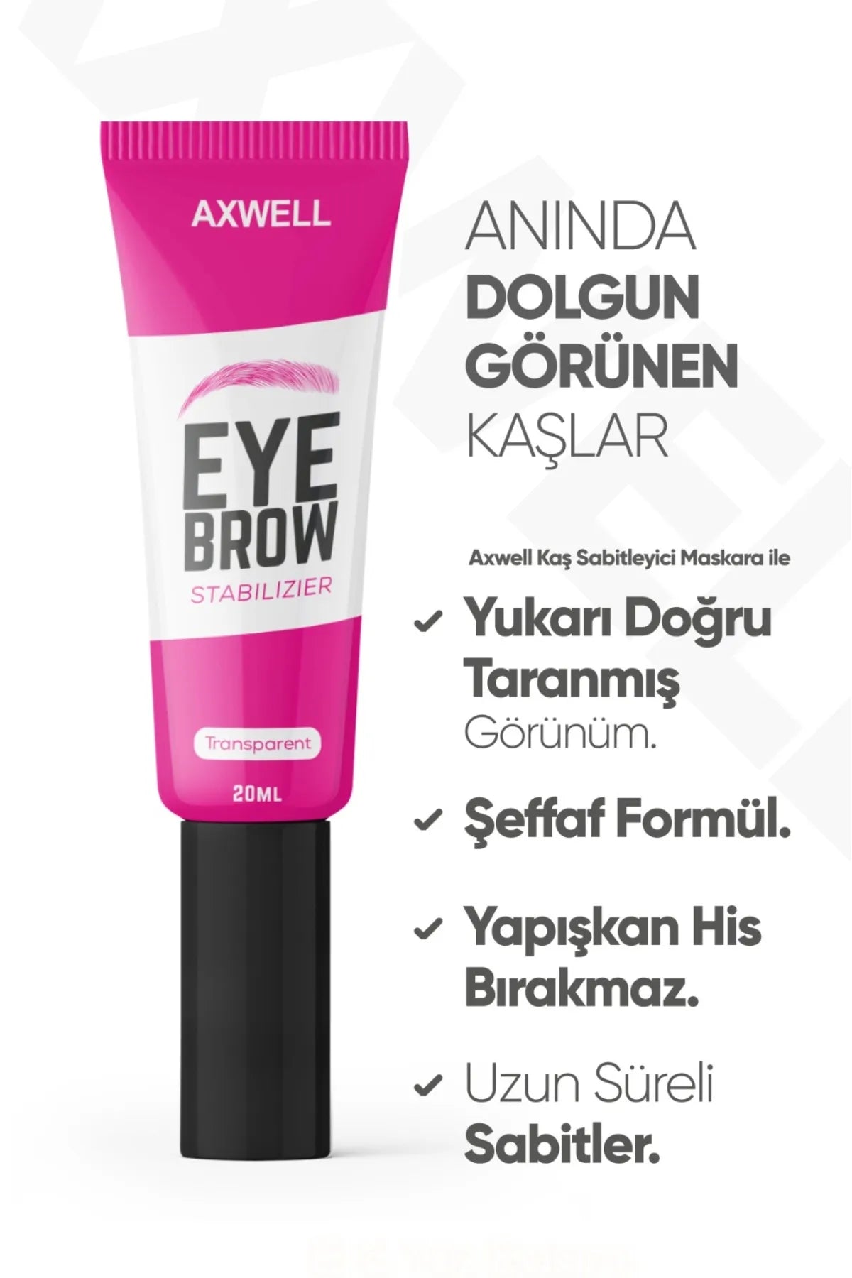 AXWELLŞeffaf Kaş Sabitleyici & Şekillendirici Jel Maskara - Eyebrow Mascara 20 ml