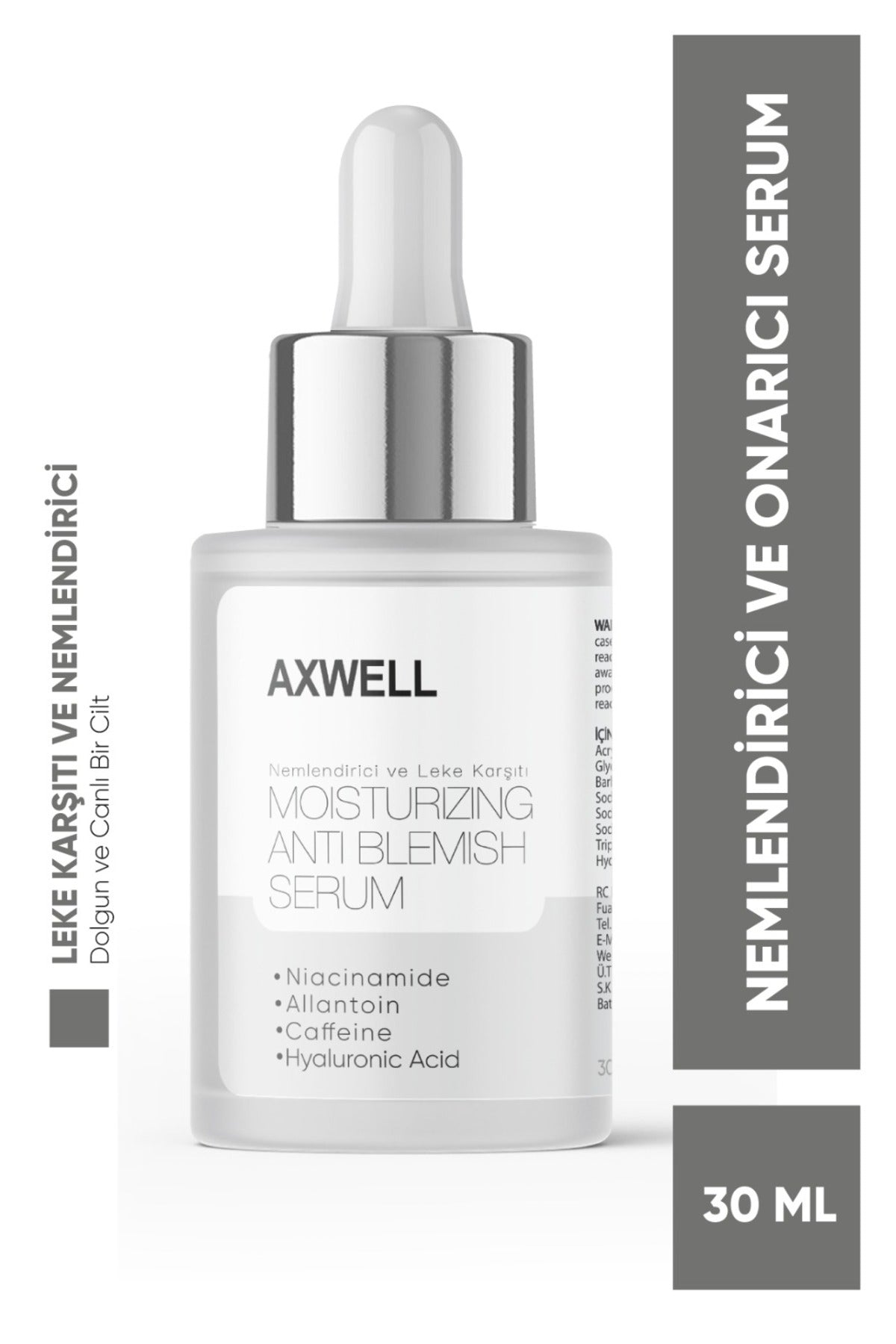 AXWELL Nemlendirici Canlandırıcı Leke Karşıtı Cilt Serumu Hyaluronic Acid & Peptide Serum