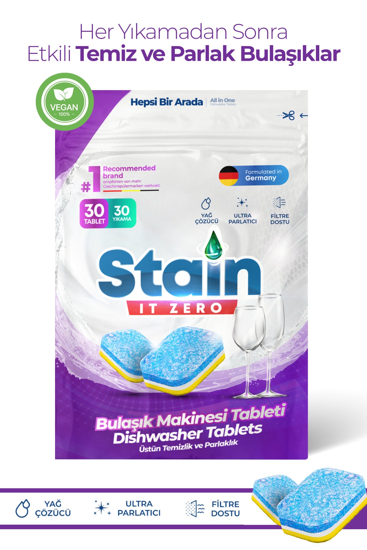 Stain it Zero Bulaşık Tableti 30 Tablet