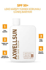 AXWELL 50 SPF+ Leke Karşıtı Nemlendirici Yüksek Koruma Güneş Kremi 125 ml