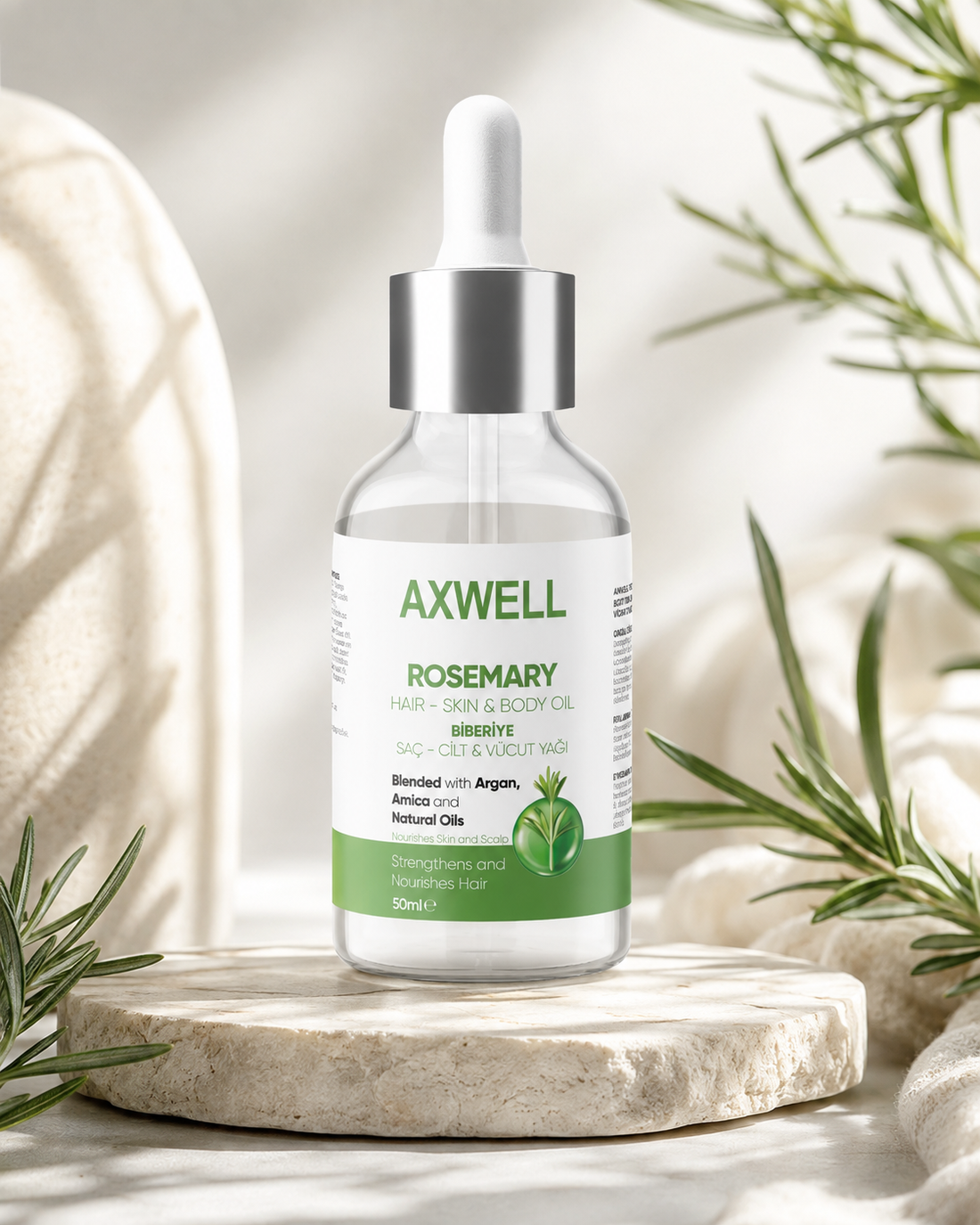 Axwell Biberiye Yağı 50 ml, Cilt, Saç ve Vücut Yağı