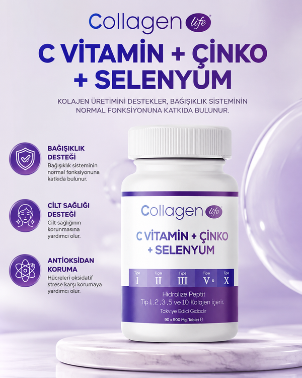 Collagen Life 5 Tip Kolajen Tip 1, Tip 2, Tip 3, Tip 5, Tip 10 3 Lü Fırsat Paketi