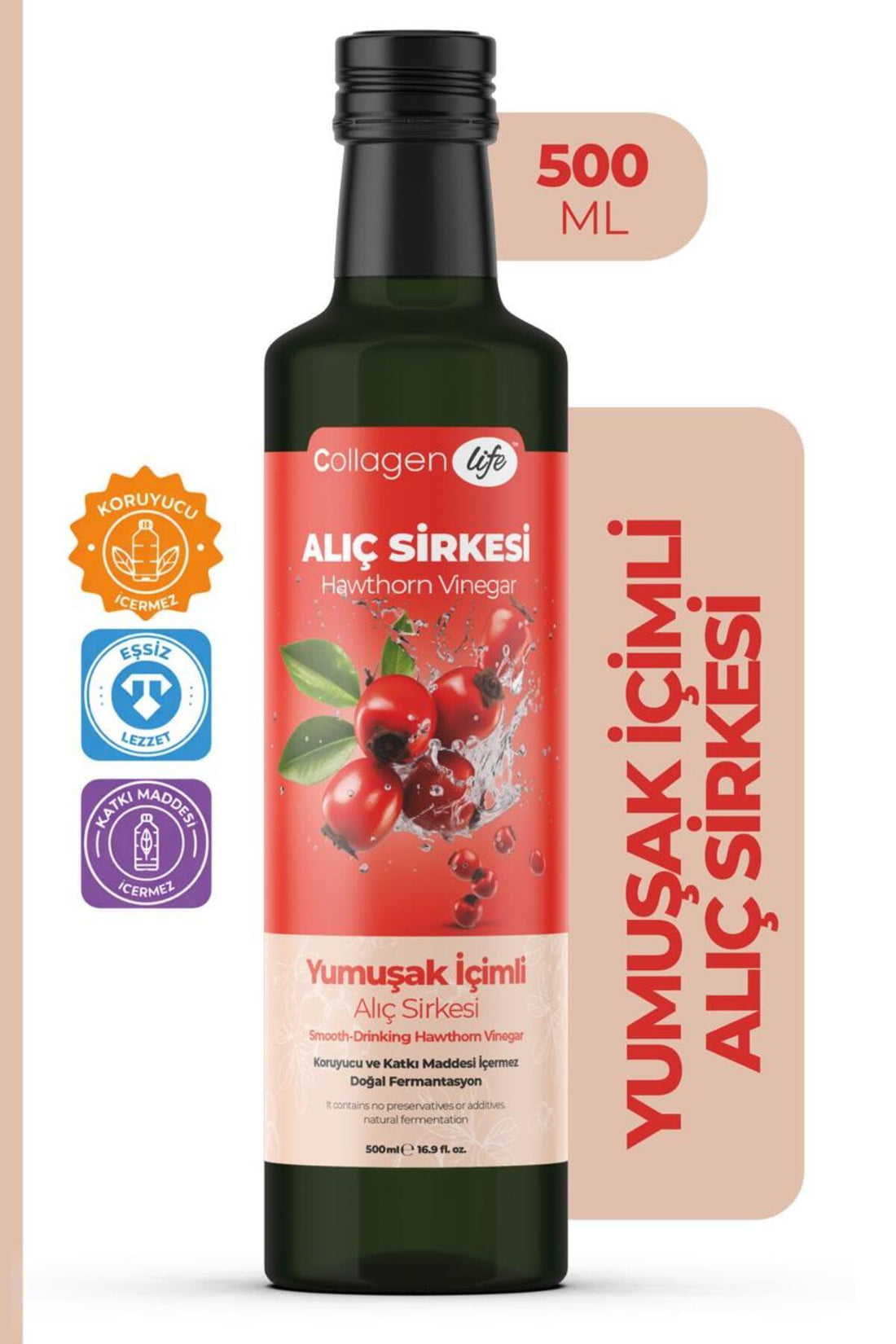 Collagen Life Doğal Fermantasyon Alıç Sirkesi - 500 ml