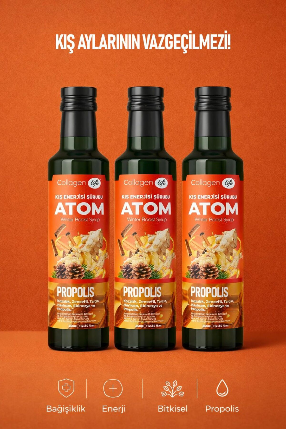 Collagen Life Atom Kış Enerjisi Şurubu - 350 Gr