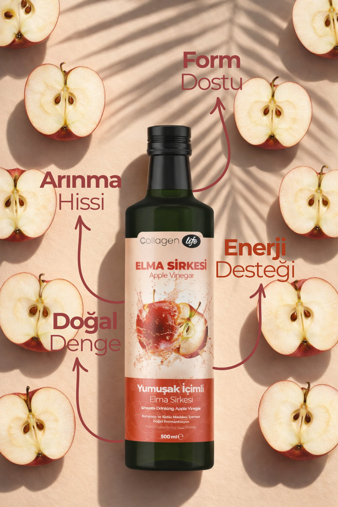 Collagen Life Doğal Fermantasyon Elma Sirkesi - 500 Ml