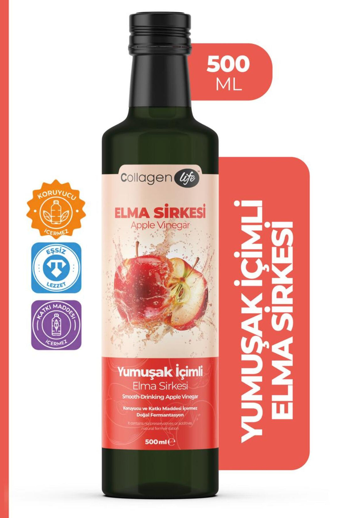 Collagen Life Doğal Fermantasyon Elma Sirkesi - 500 Ml