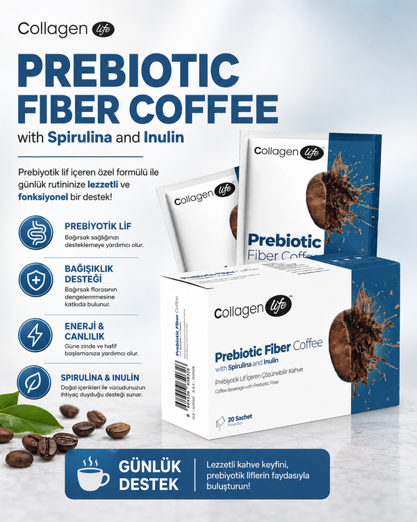Collagen Life Prebiyotik Lifli & Spirulinalı Fonksiyonel Kahve - 20 Saşe