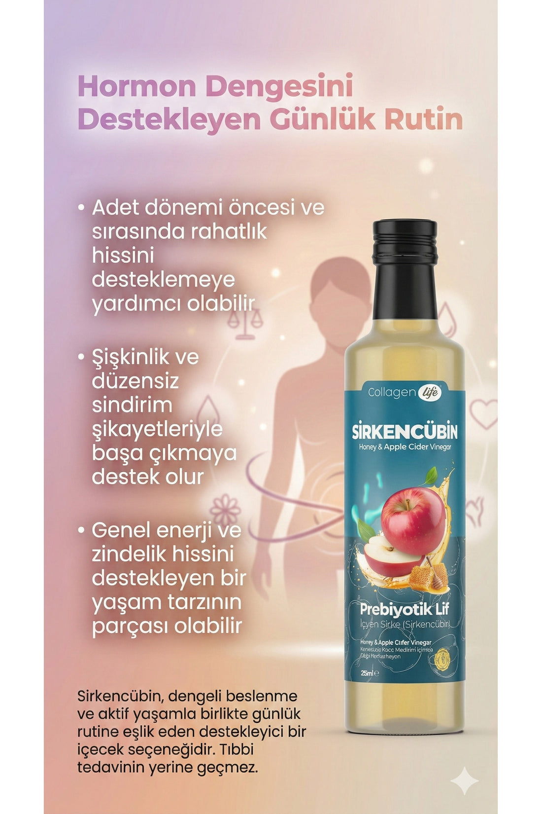 Collagen Life Sirkencübin Prebiyotik Sirke - 250 Ml