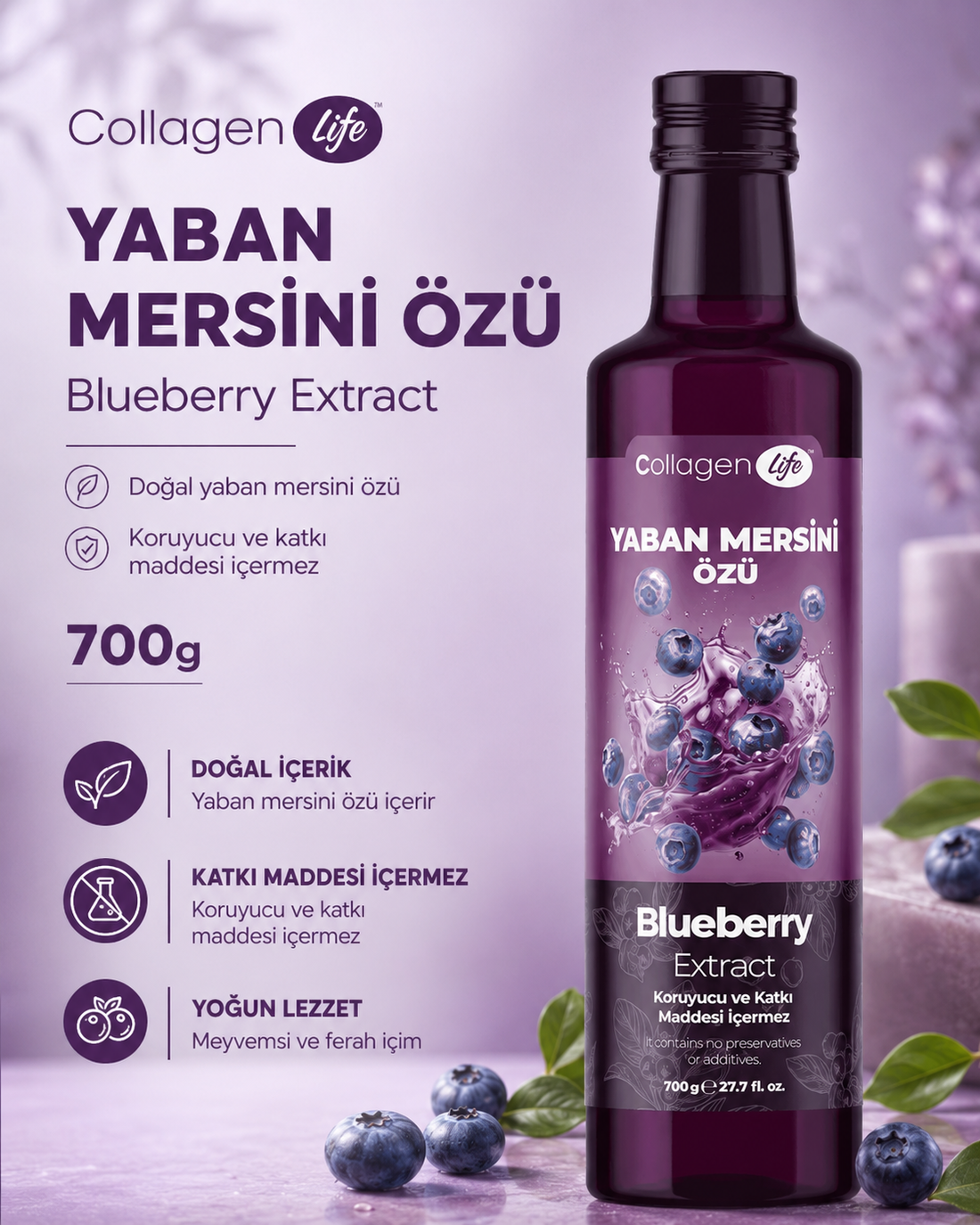 Collagen Life Yaban Mersini Özü - 700 Gr