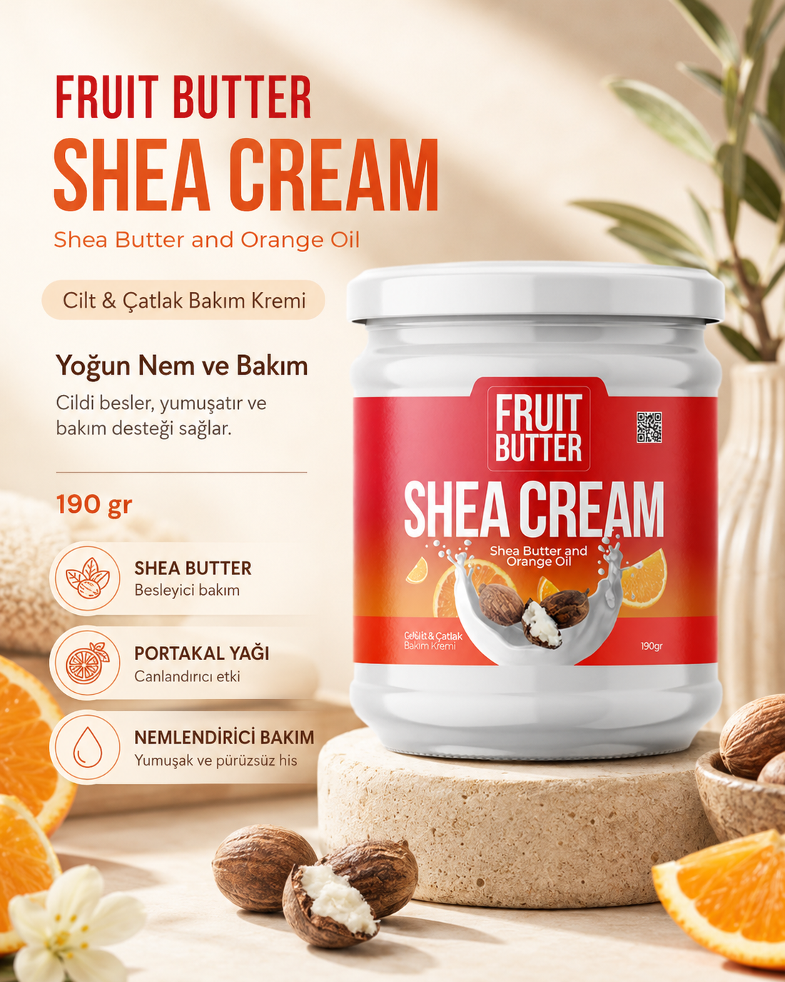 Fruit Butter Shea Gel Selülit&Çatlak Bakım Kremi 190 ml