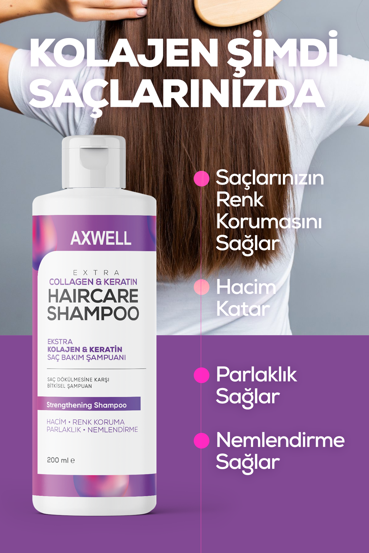 Axwell Kolajen & Keratin Şampuan 200 ml