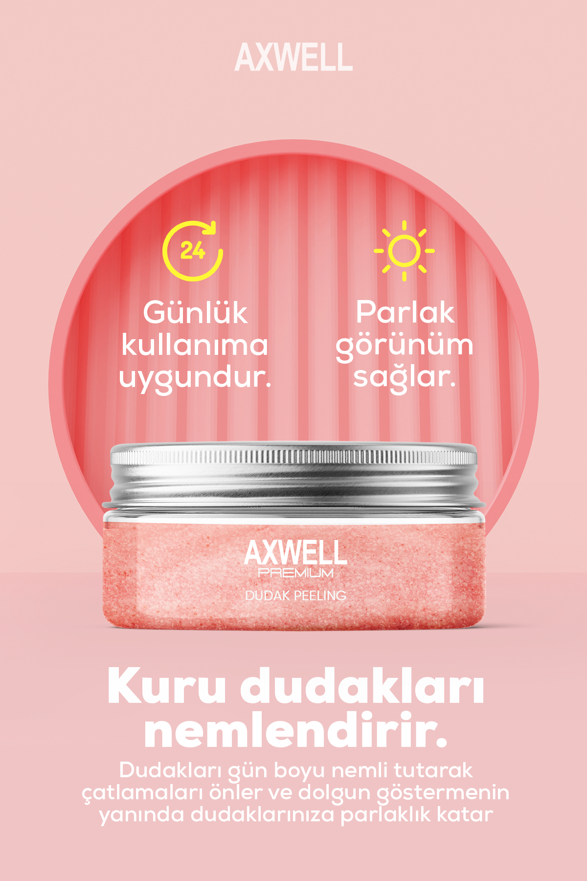 Axwell Çilek Aromalı Dudak Bakım Peeling 30ml