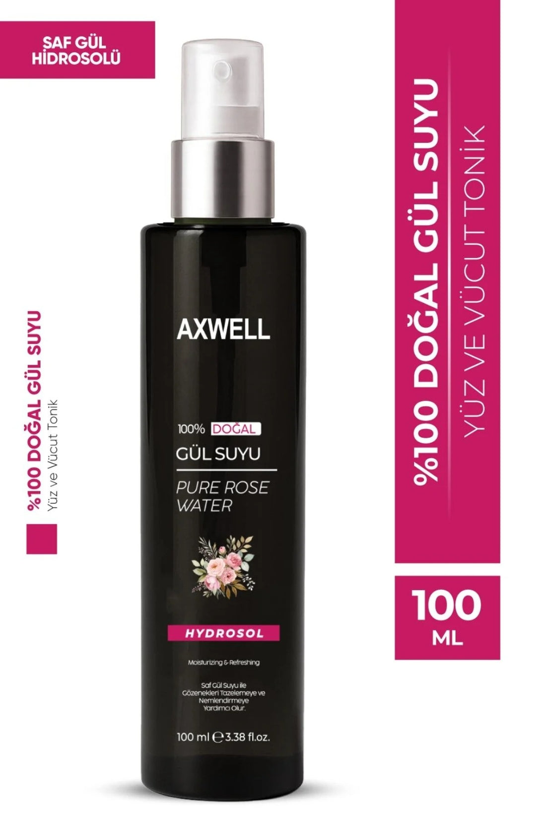 Gül Suyu Gözenek Sıkılaştırıcı Aydınlatıcı Ve Arındırıcı Tonik %100 Doğal Ve Saf 100 ml