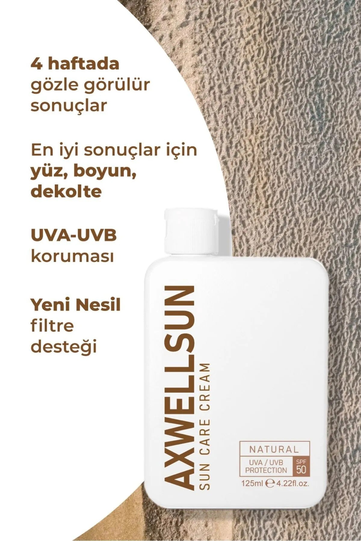 AXWELL 50 SPF+ Leke Karşıtı Nemlendirici Yüksek Koruma Güneş Kremi 125 ml