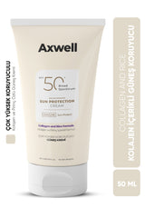AXWELL Kolajen & Rice Sunscreen Spf50+ Pirinç & Kolajen İçerikli Formül Güneş Kremi 50 ML