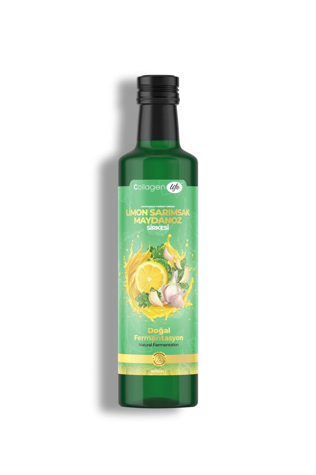 Limon Sarımsak Maydanoz Sirkesi Doğal Fermantasyon Lemon Garlic Parsley Vinegar 500 Ml