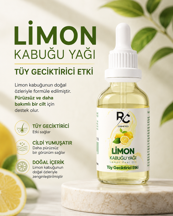 Limon Kabuğu Yağı Tüy Geciktiricili Etki Tüy Azaltıcı Serum 30ml