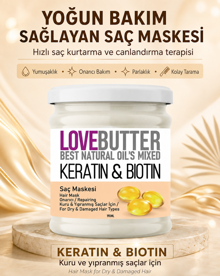 LoveButter Keratin & Biotin Saç Maskesi 190 ml