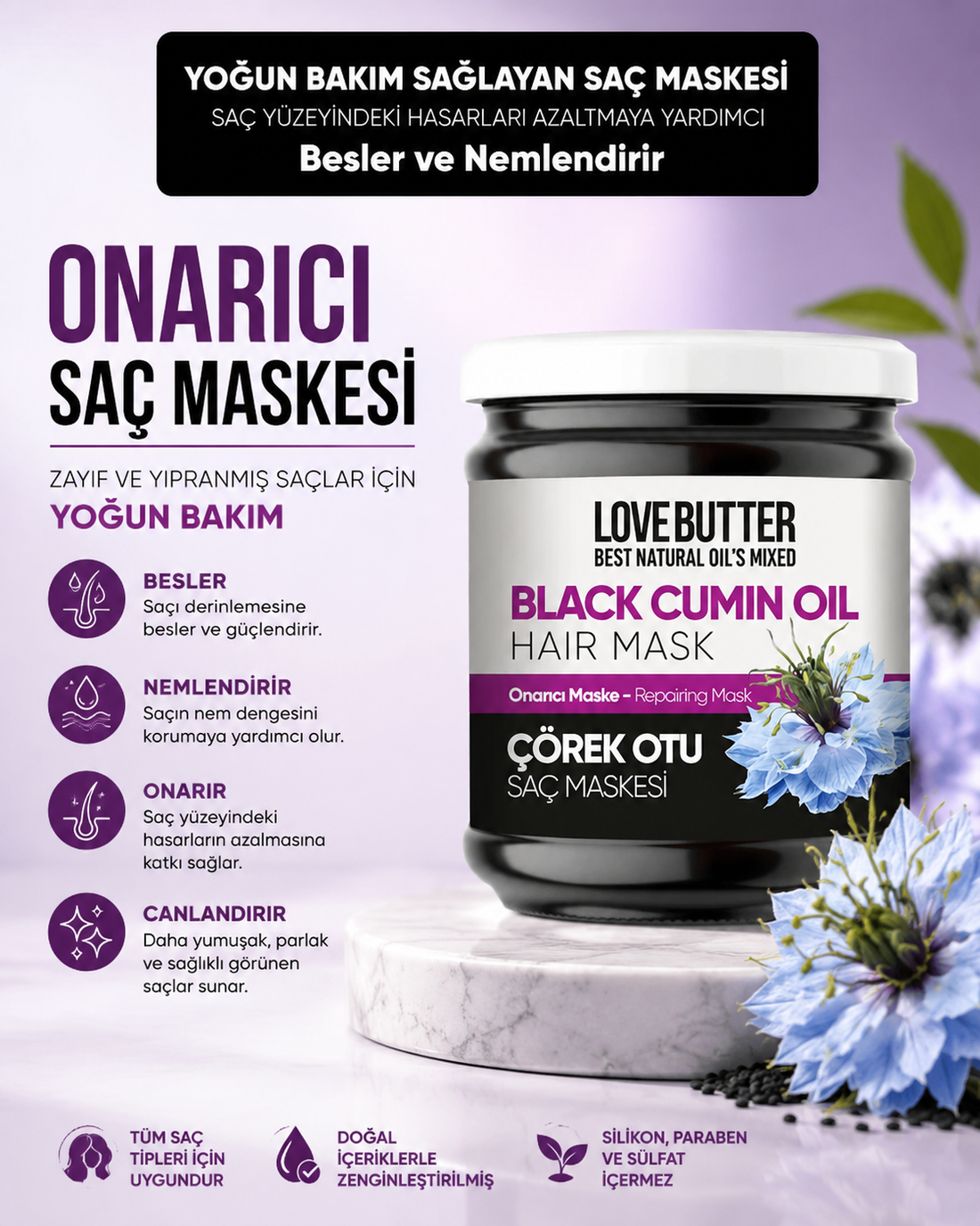Love Butter ÇörekOtu Saç Maskesi 190 ml
