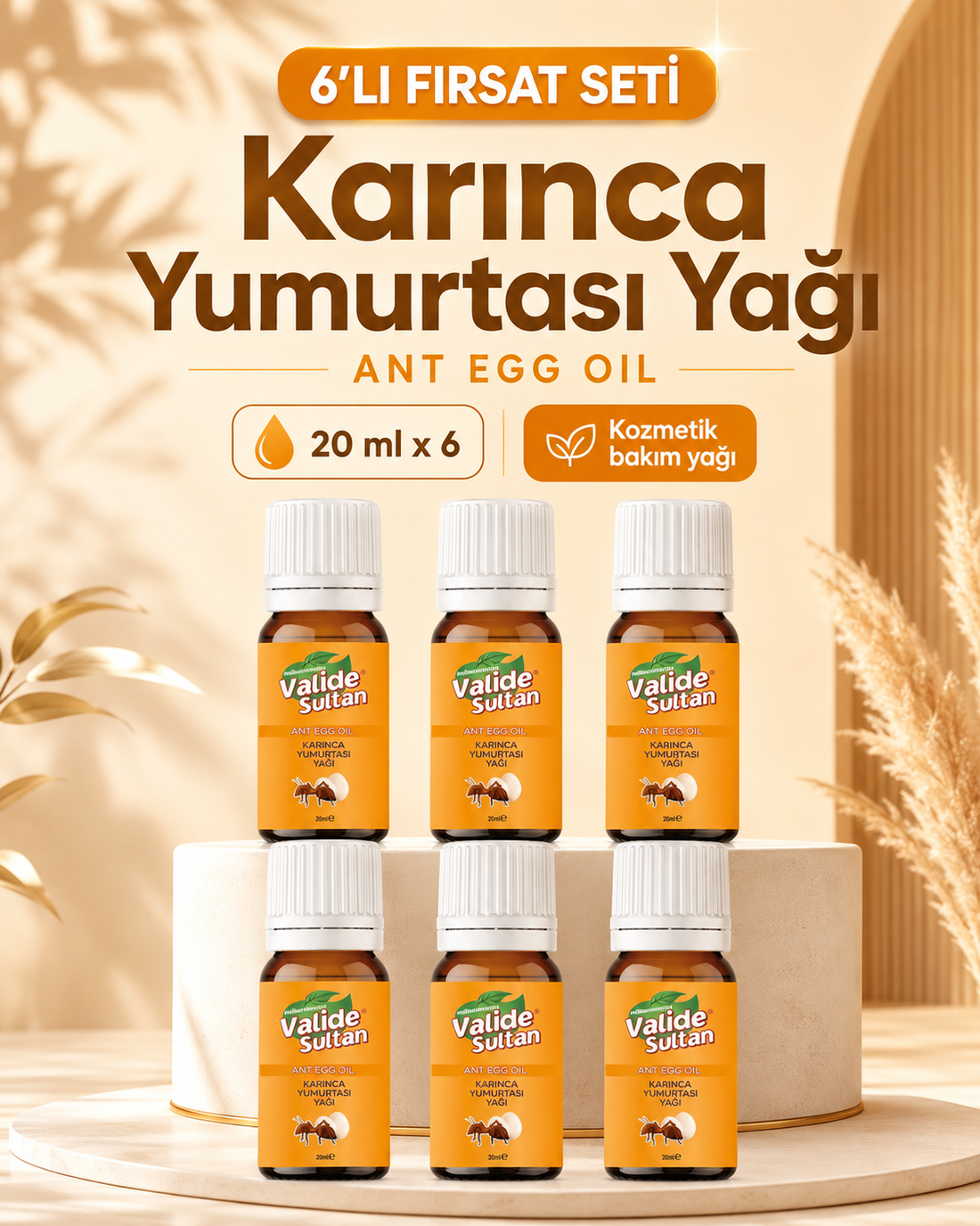 Milleunenuits Valide Sultan Tüy Azaltıcı Karınca Yumurtası Yağı 20 ML 6 Adet
