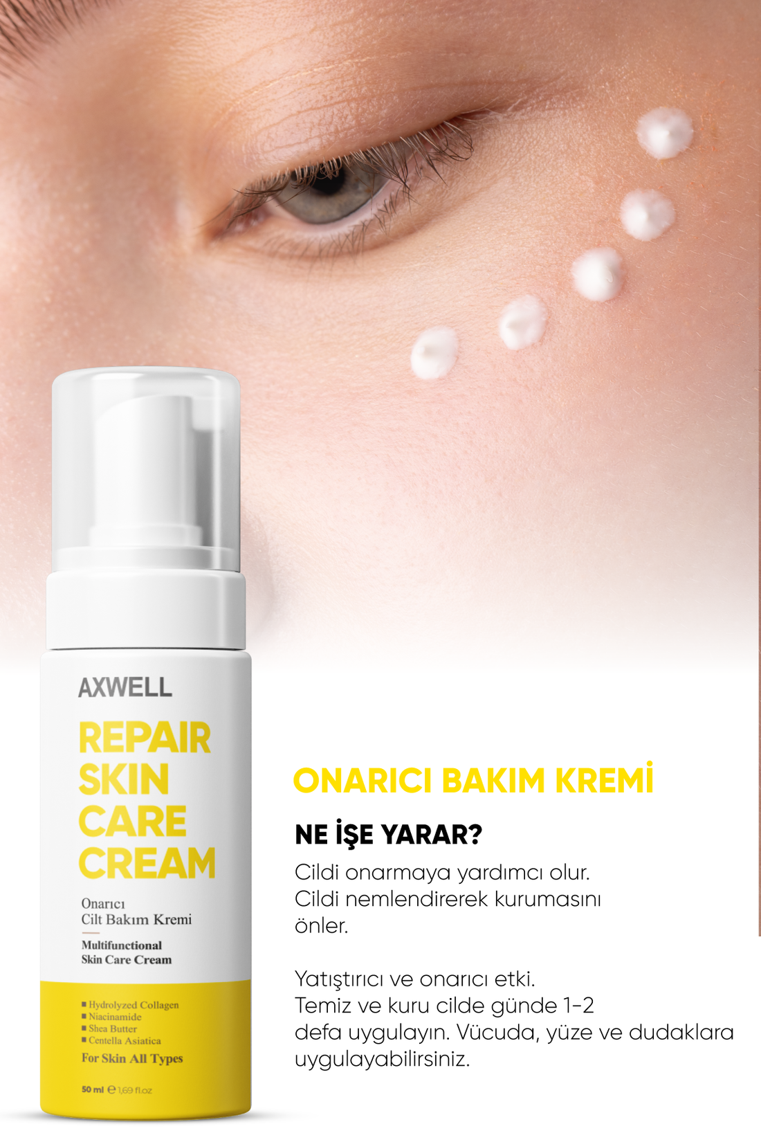 Shea Butter İçeren Yatıştırıcı Onarıcı Nemlendirici Krem 50 ml