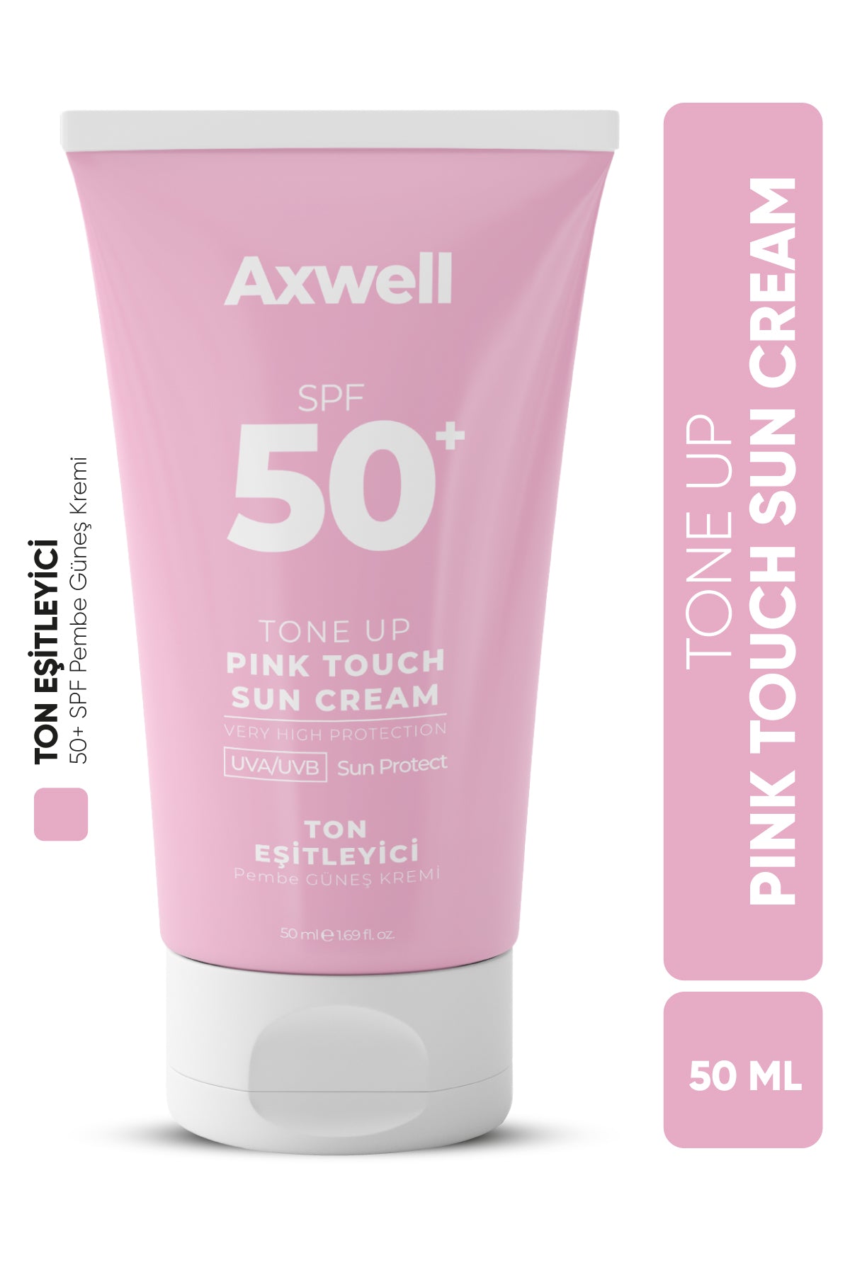 AXWELL Pink Touch Anında Ton Eşitleyici Onarıcı Nemlendirici Pembe Yüz Güneş Kremi Spf50 50 Ml