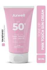 AXWELL Pink Touch Anında Ton Eşitleyici Onarıcı Nemlendirici Pembe Yüz Güneş Kremi Spf50 50 Ml