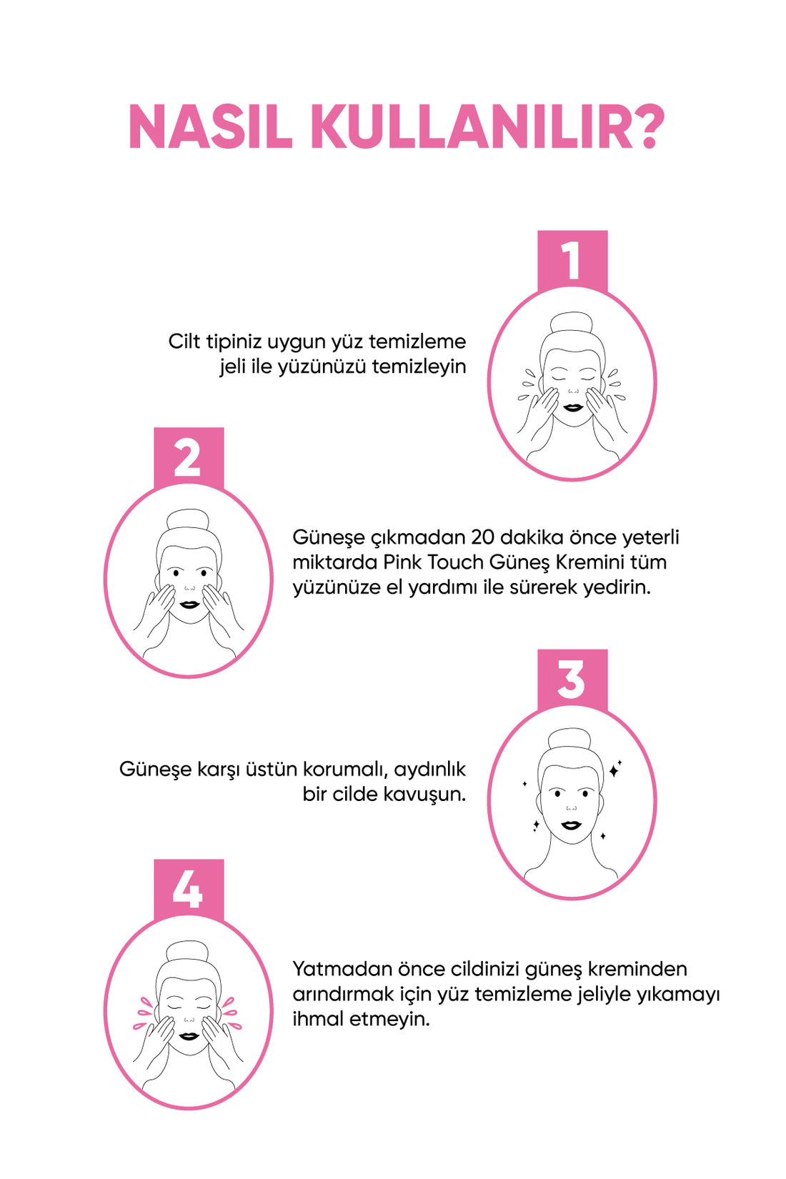 Pink Touch Anında Ton Eşitleyici Onarıcı Nemlendirici Pembe Yüz Güneş Kremi Spf50 50 ML