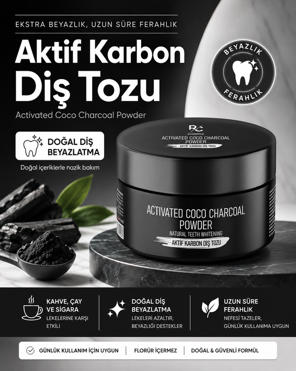 Rc Cosmetics Aktif Karbon Diş Temizleme Tozu 40 gr