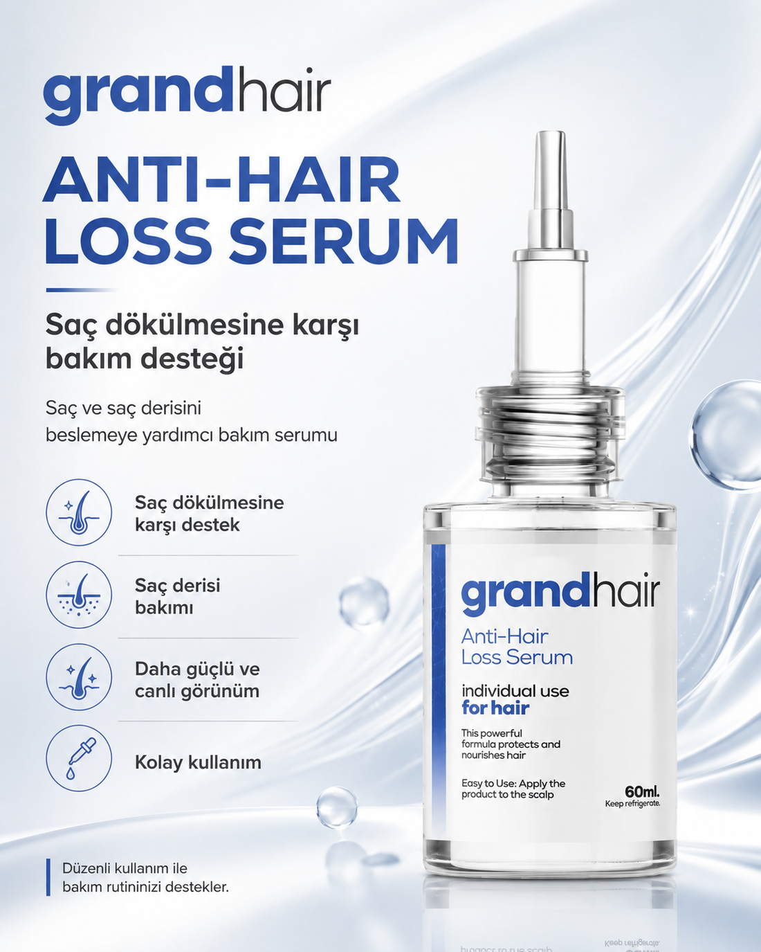 Saç Dökülmelerine Karşı Etkili Serum 60 ml