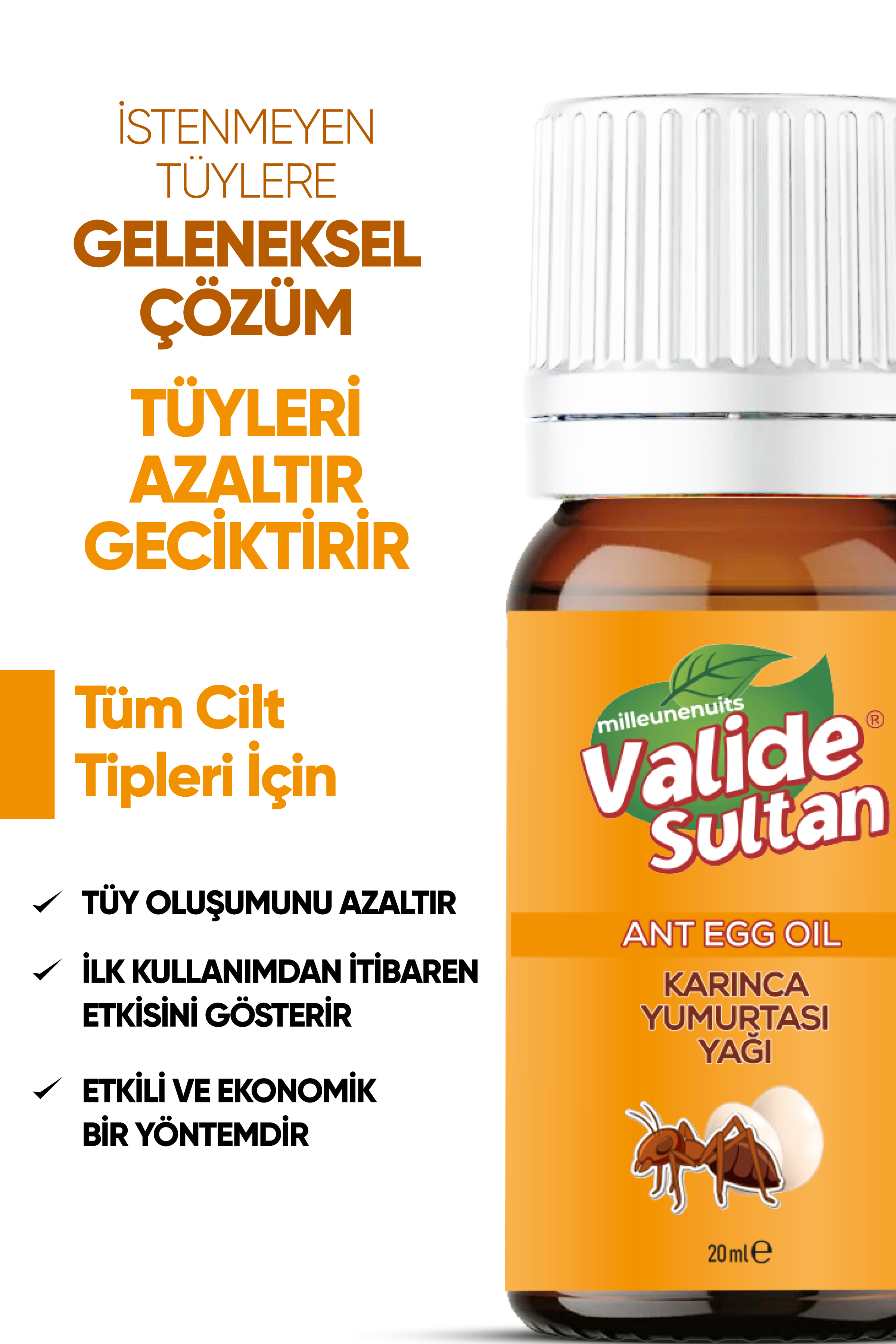 Milleunenuits Valide Sultan Tüy Azaltıcı Karınca Yumurtası Yağı 20 ml