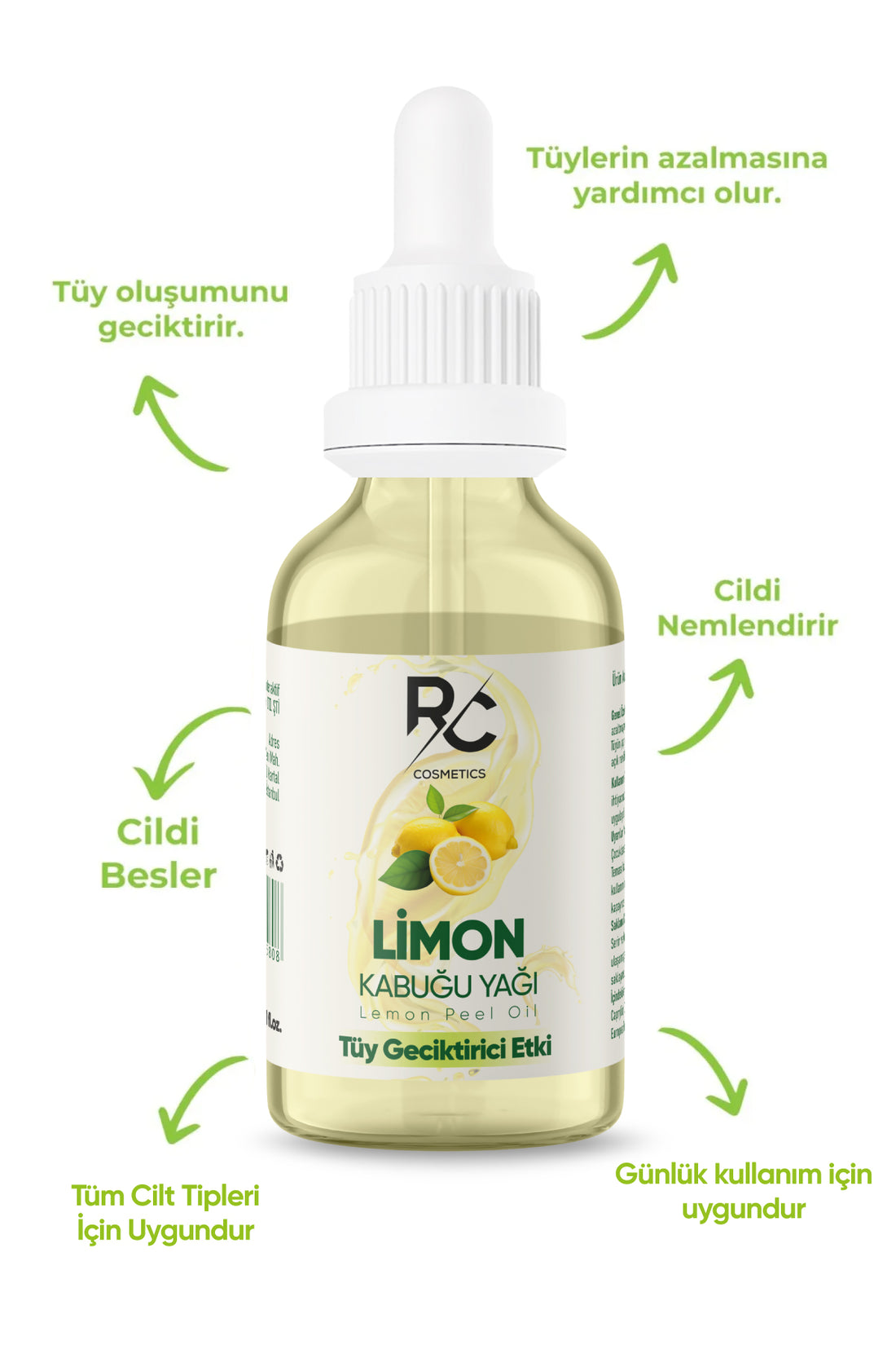Limon Kabuğu Yağı Tüy Geciktiricili Etki Tüy Azaltıcı Serum 30ml
