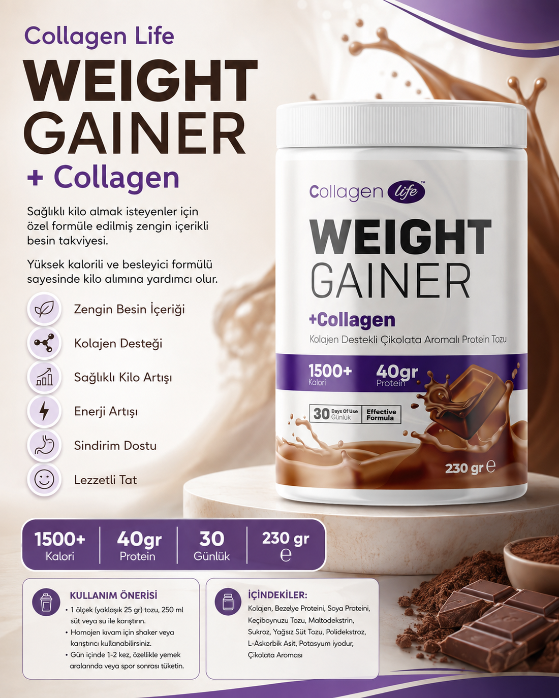 Weight Gainer Kilo Aldırıcı Toz 230 gr