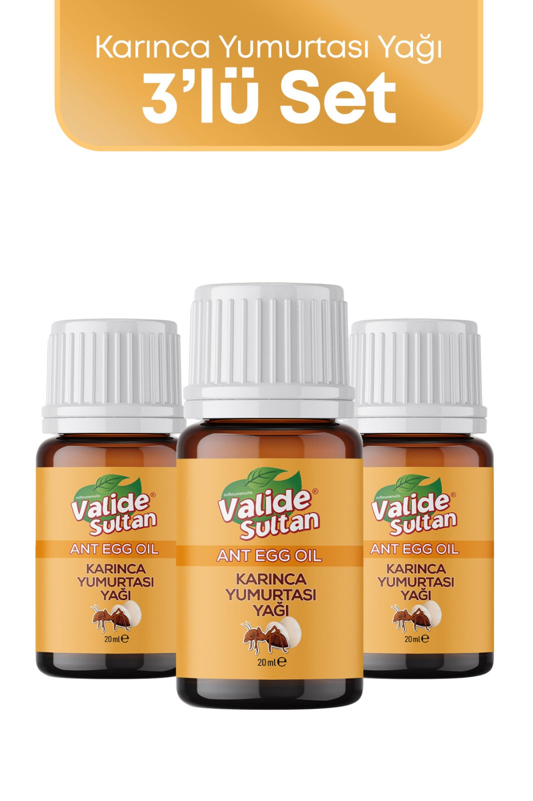 Milleunenuits Valide Sultan Tüy Azaltıcı Karınca Yumurtası Yağı 20 ML 3 Adet