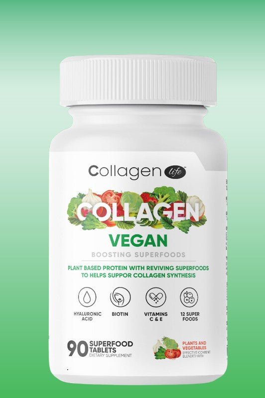 Biotin, Hyaluronıc Acıd ve Bitki Bazlı Protein Tozu ile Vegan Kolajen Desteği 90 Tablet
