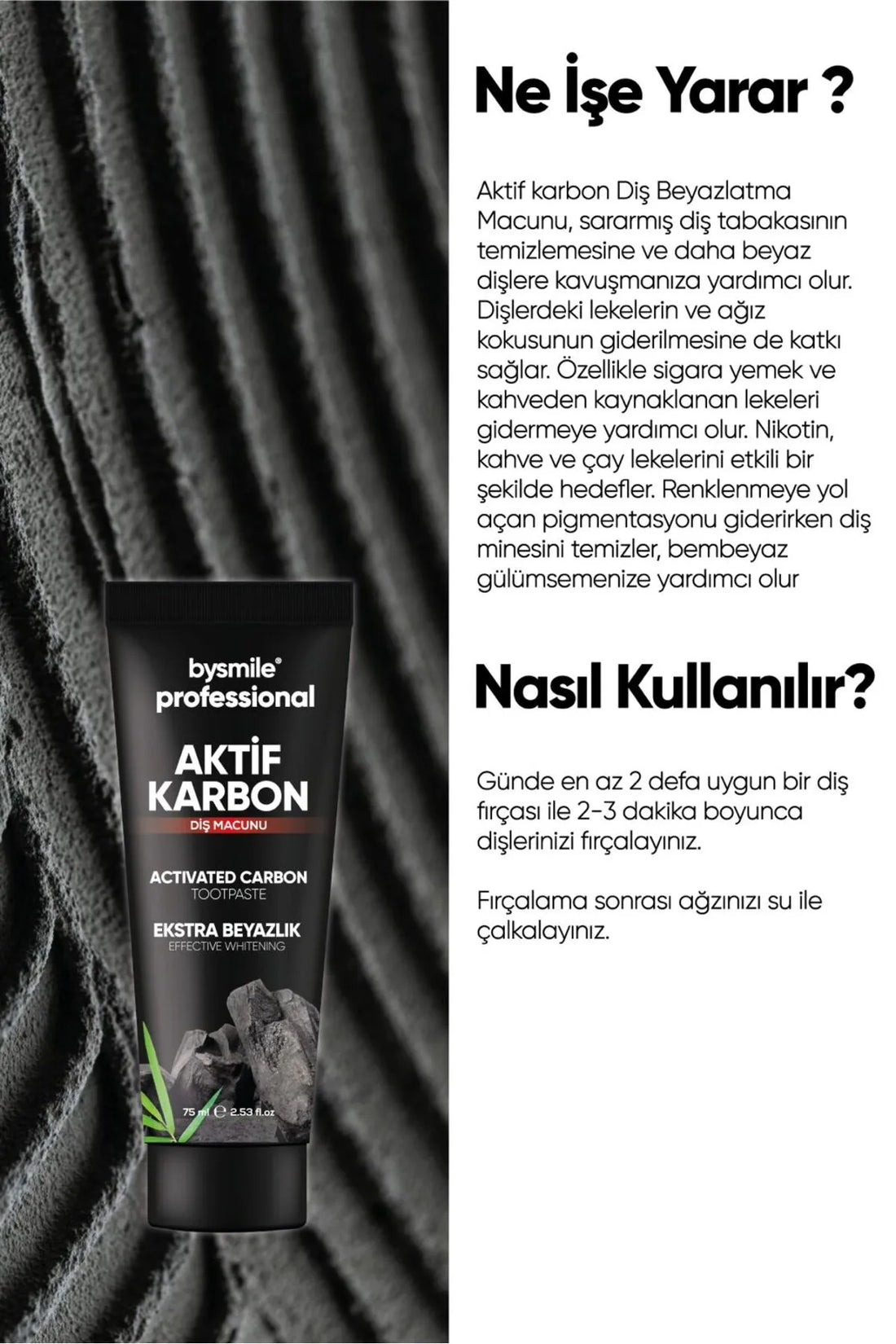 Aktif Karbon Diş Macunu 75 ML