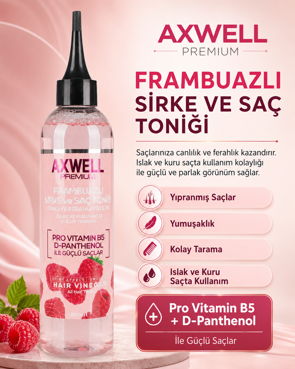 AXWELL PREMIUM Frambuazlı Sirke & Saç Toniği 250 Ml