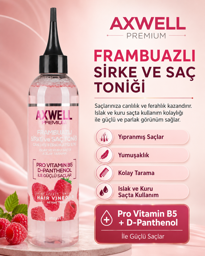 AXWELL PREMIUM Frambuazlı Sirke & Saç Toniği 250 Ml